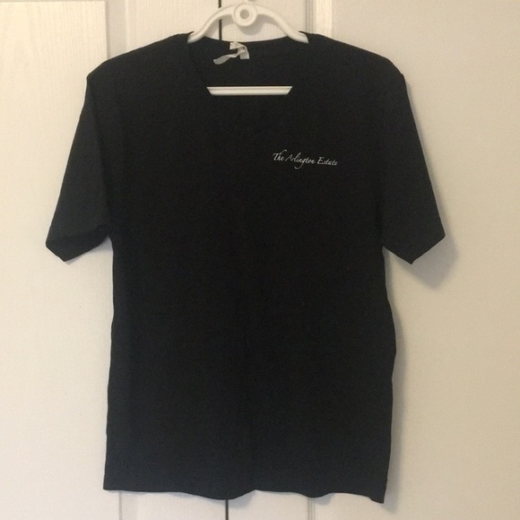 V-Neck Short Sleeve T-Shirt Black - Picture 1 of 9